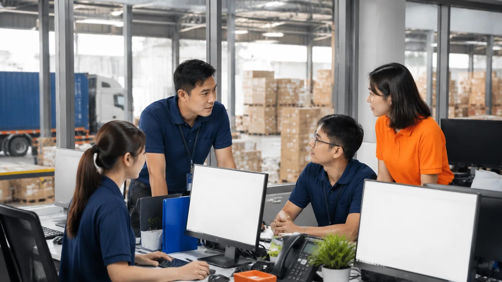 Equipo logístico preparando pallets para una importación con destino a Colombia