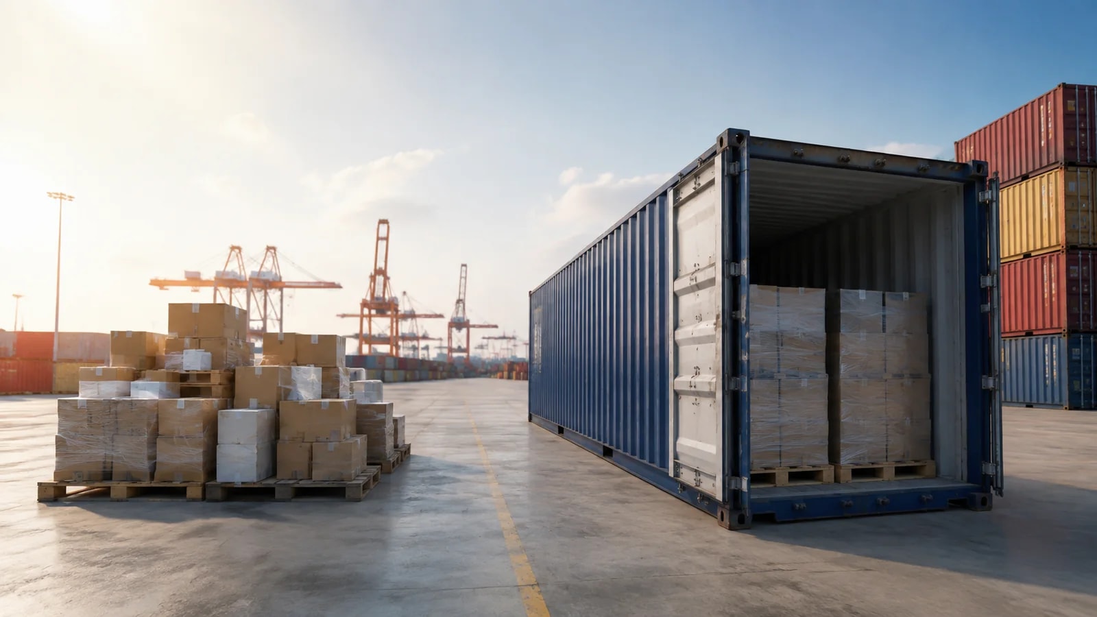 Operación de carga de contenedores en una terminal marítima de exportación