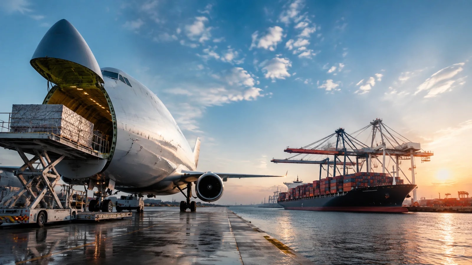 Preparación de carga aérea paletizada en una terminal logística